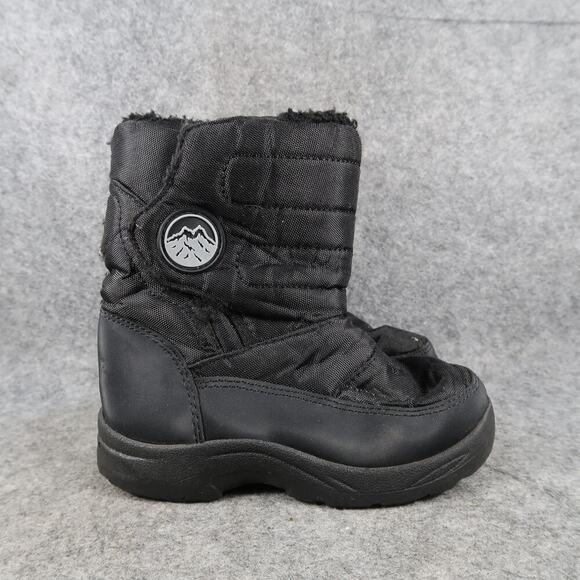 Winter Boots Boys 11 Toddler Kids Snow Warm Casual Hook N Loop Black Active - Picture 1 of 10